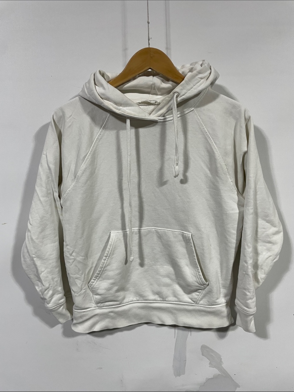 Reformation Cream Pullover Hoodie with Drawstring